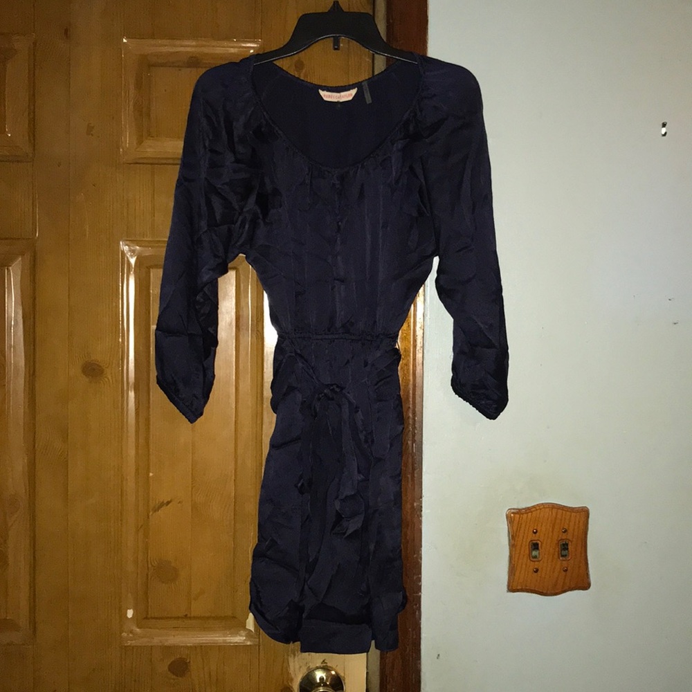 Rebecca Taylor NWOT Silk Shirt Dress 4 Navy Blue😍